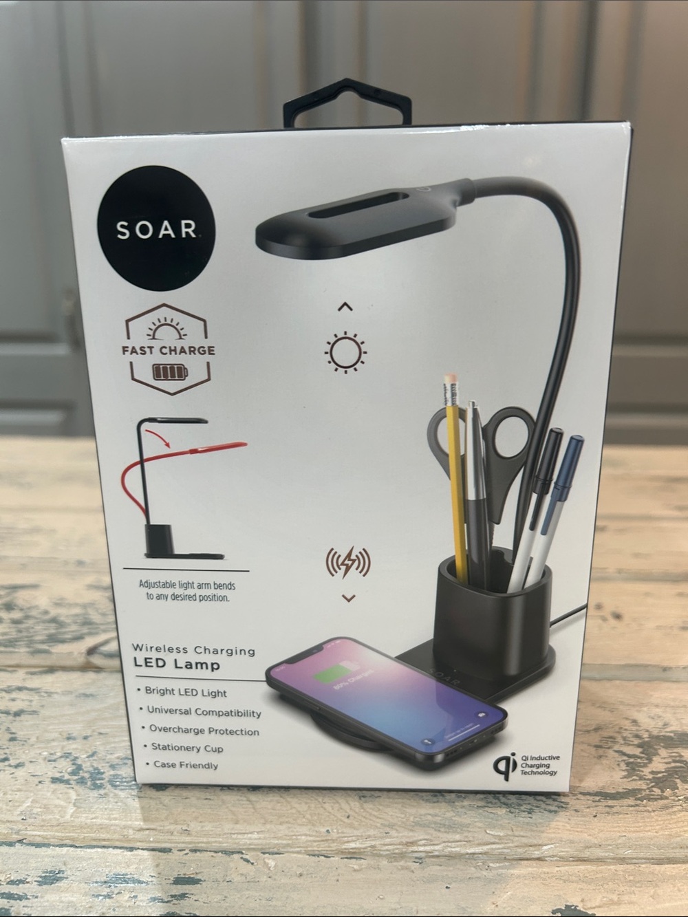 NWOT Soar Wireless Cell Phone Charging LED Lamp Pen Cup Qty 1 - Black or White